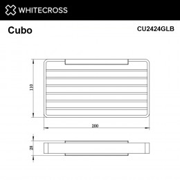 Мыльница-решетка подвесная WHITECROSS Cubo CU2424GLB брашированное золото