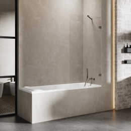 Шторка для ванны NEW TRENDY AVEXA GUNMETAL BRUSHED 90x150 EXK-3519 оружейная сталь