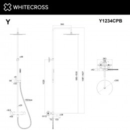 Термостатическая система для ванны наружного монтажа WHITECROSS Y Y1234CPB брашированная медь