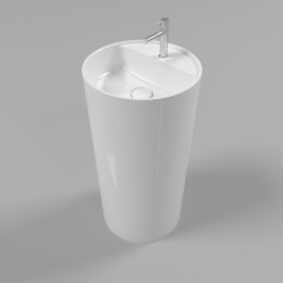 Умывальник WHITECROSS Pantheon D=43 белый глянец иск. камень