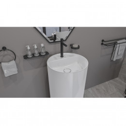 Умывальник WHITECROSS Pantheon D=43 белый глянец иск. камень