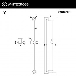 Штанга для душа WHITECROSS Y1010NIB брашированный никель
