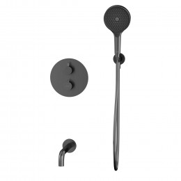 Термостатическая система для ванны скрытого монтажа WHITECROSS Y YSET10TOPGM оружейная сталь