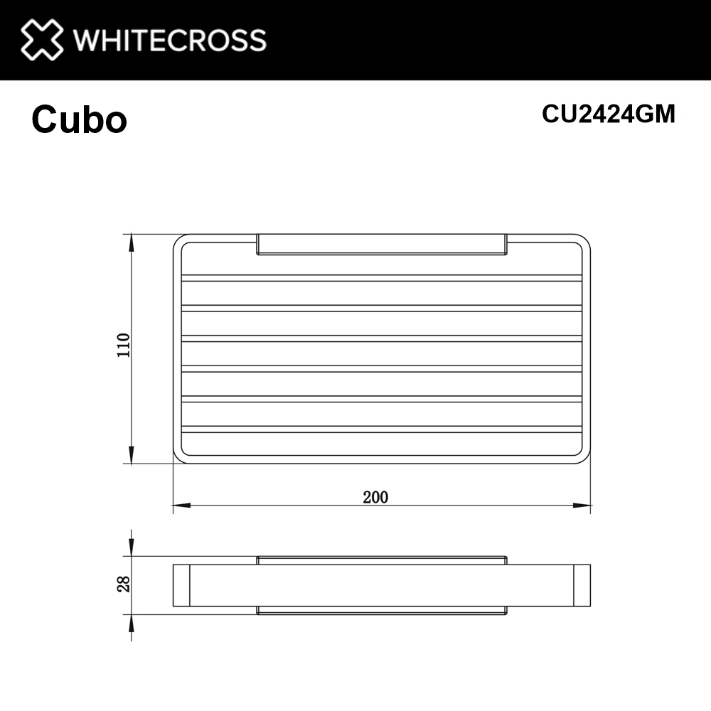 Мыльница-решетка подвесная WHITECROSS Cubo CU2424GM оружейная сталь