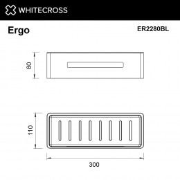 Полка для душа WHITECROSS Ergo ER2280BL черный мат