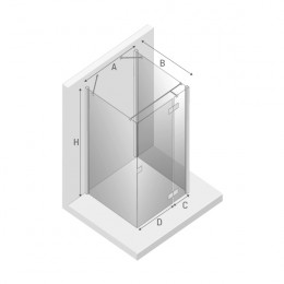 Душевое ограждение NEW TRENDY REFLEXA BLACK R 100x100x200 EXK-5028 черный