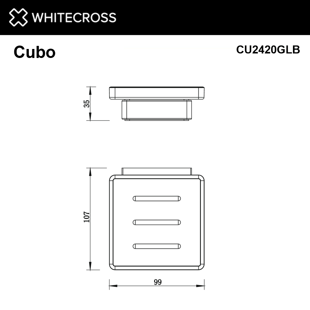 Мыльница подвесная WHITECROSS Cubo CU2420GLB брашированное золото