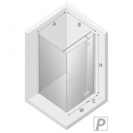 Душевое ограждение NEW TRENDY REFLEXA R 80x100x200 EXK-5109 хром