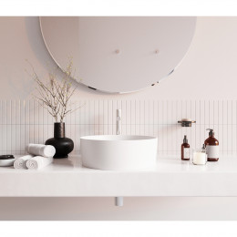 Умывальник WHITECROSS Agate D=40,5 белый мат иск. камень