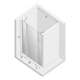 Дверь в нишу NEW TRENDY NEW SOLEO PLUS 130x195 D-0173A хром