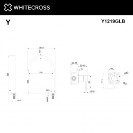 Смеситель для умывальника с выносным управлением WHITECROSS Y Y1219GLB брашированное золото