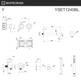 Смеситель для ванны скрытого монтажа WHITECROSS Y YSET1240BL черный мат