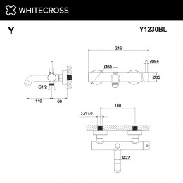 Смеситель для ванны WHITECROSS Y Y1230BL черный мат