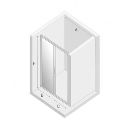 Дверь в нишу NEW TRENDY NEW CORRINA 100x195 D-0089A хром
