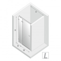 Дверь в нишу NEW TRENDY AVEXA 130x200 EXK-1451 хром