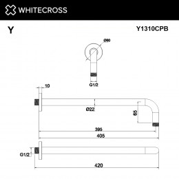Кронштейн душевой настенный WHITECROSS Y1310CPB брашированная медь