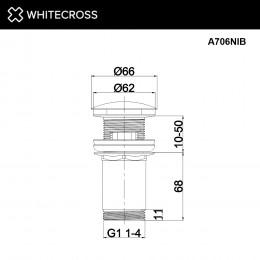Донный клапан WHITECROSS A706NIB для умывальника, клик-клак брашированный никель