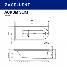 Ванна EXCELLENT Aurum Slim 180x80