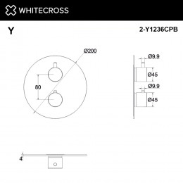 Внешняя часть смесителя на 2 потребителя WHITECROSS Y1236CPB брашированная медь