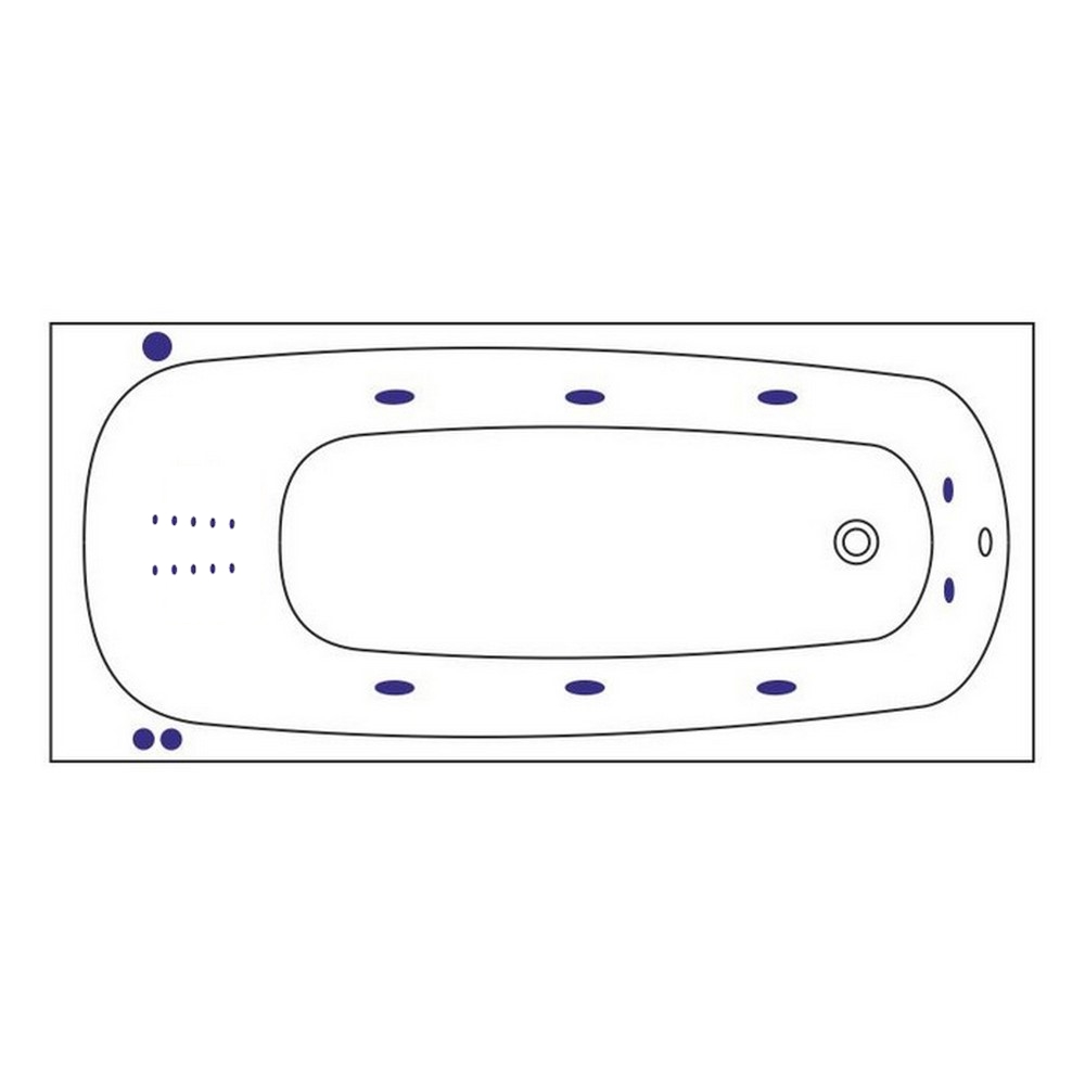 Ванна WHITECROSS Layla 170x75 SMART NANO хром