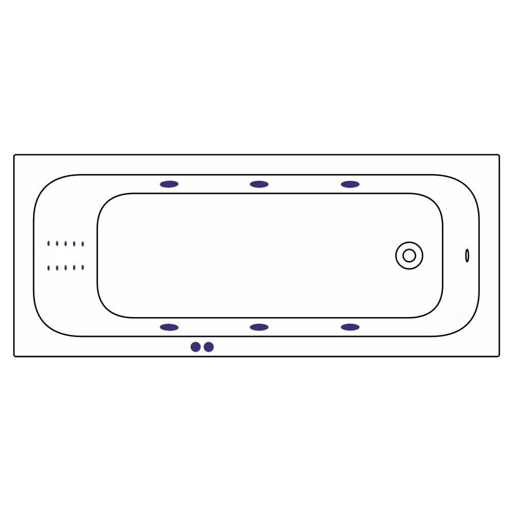 Ванна WHITECROSS Vibe 180x75 LINE NANO хром