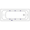 Ванна WHITECROSS Vibe 180x75 LINE NANO хром