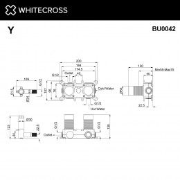 Встраиваемая часть смесителя на 2 потребителя WHITECROSS Y1242