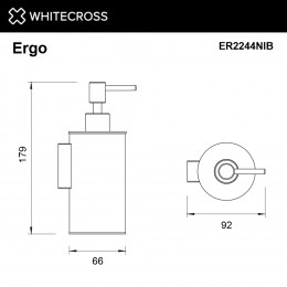Дозатор для жидкого мыла подвесной WHITECROSS Ergo ER2244NIB брашированный никель