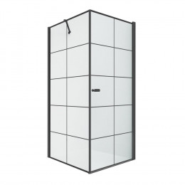 Душевое ограждение NEW TRENDY NEW SOLEO BLACK R 90x90x195 D-0285A/D-0121B черный