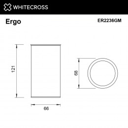 Стакан настольный WHITECROSS Ergo ER2236GM оружейная сталь