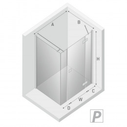 Душевое ограждение NEW TRENDY REFLEXA PLUS R 150x80x200 EXK-5089 хром