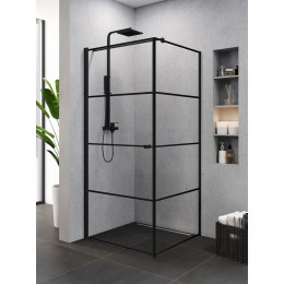 Душевое ограждение NEW TRENDY SUPERIA BLACK 90x90x195 L K-0596