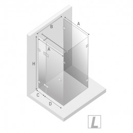 Душевое ограждение NEW TRENDY EVENTA L 100x80x200 EXK-4599 хром