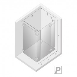 Душевое ограждение NEW TRENDY EVENTA PLUS R 150x90x200 EXK-4564 хром