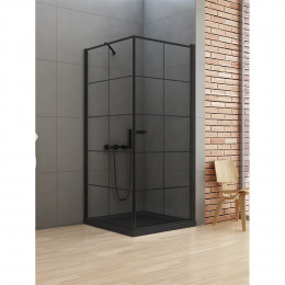 Душевое ограждение NEW TRENDY NEW SOLEO BLACK R 90x90x195 D-0285A/D-0121B черный