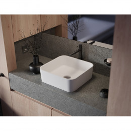 Умывальник WHITECROSS Garnet 40,5x40,5 белый мат иск. камень