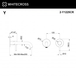 Внешняя часть смесителя для умывальника WHITECROSS Y1225CR хром