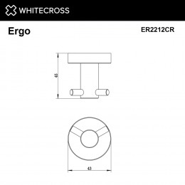 Крючок двойной WHITECROSS Ergo ER2212CR хром