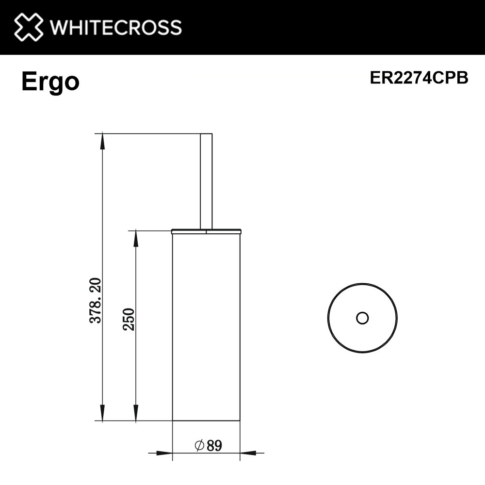 Ершик напольный WHITECROSS Ergo ER2274CPB брашированная медь