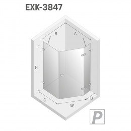Душевое ограждение NEW TRENDY AVEXA GOLD SHINE R 100x80x200 EXK-3847 золото