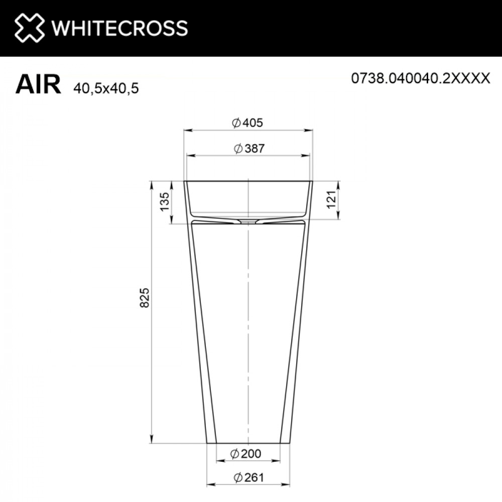 Умывальник WHITECROSS Air D=40,5 RAL мат иск. камень