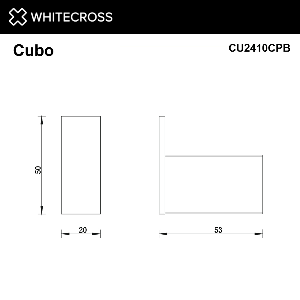 Крючок WHITECROSS Cubo CU2410CPB брашированная медь