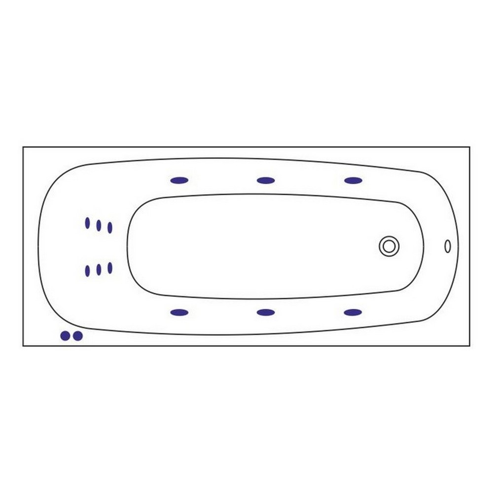 Ванна WHITECROSS Layla 180x80 LINE хром