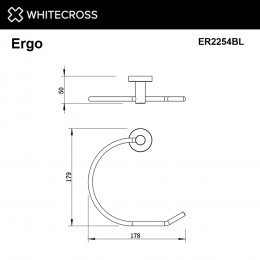 Полотенцедержатель кольцо WHITECROSS Ergo ER2254BL черный мат