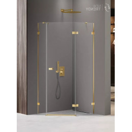 Душевое ограждение NEW TRENDY AVEXA GOLD SHINE R 100x80x200 EXK-3847 золото