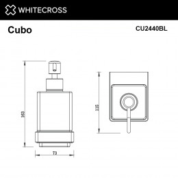 Дозатор для жидкого мыла подвесной WHITECROSS Cubo CU2440BL черный мат