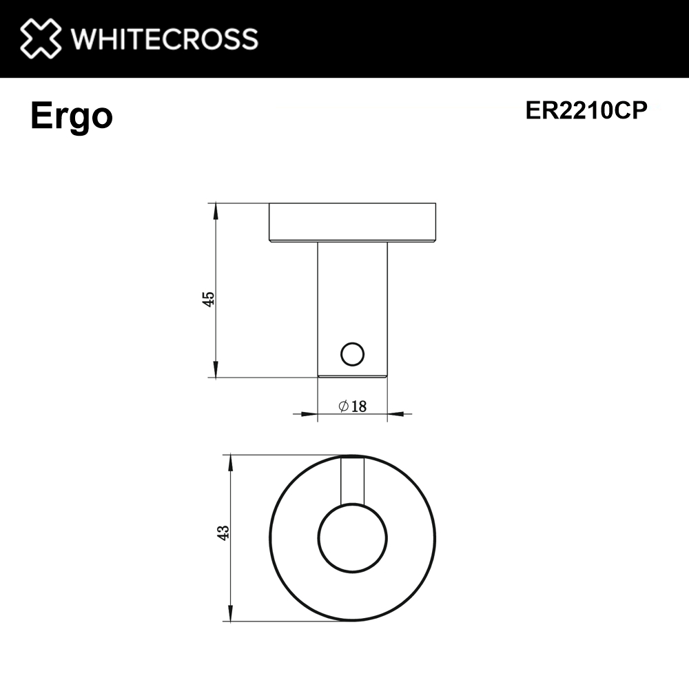 Крючок WHITECROSS Ergo ER2210CP медь