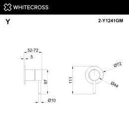 Внешняя часть смесителя на 1 потребитель WHITECROSS Y1241GM оружейная сталь