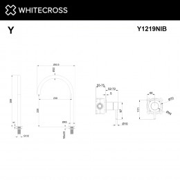 Смеситель для умывальника с выносным управлением WHITECROSS Y Y1219NIB брашированный никель