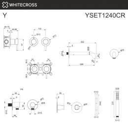 Смеситель для ванны скрытого монтажа WHITECROSS Y YSET1240CR хром